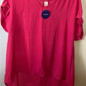 Sweaty Rocks pull hot pink top